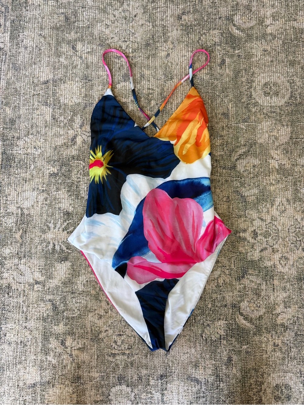 NWOT Mara Hoffman One Piece Swimsuit Floral Colorful Size Medium Summer Beach - Picture 2 of 7